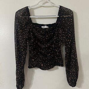 Elegant Black and Brown Women's Top
